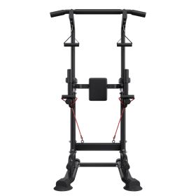 Pull Up Bar, 330 LBS Power Tower Dip Station, Workout Dip Station with H-Shaped Stable Base & Back Pad