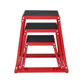 Plyometric Jump Boxes, 12/18/24 Inch Plyo Box, Platform and Jumping Agility Box, Anti-Slip Fitness Exercise Step Up Box Set for Home Gym Training