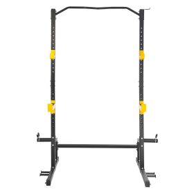 Squat Stand Power Rack, Multi-Functional Power Rack with Pull up Bar, Hook, and Weight Plate Storage Attachment, Adjustable Power Rack Cage