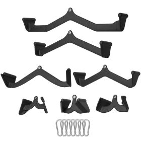 LAT Pulldown Attachments, Cable Machine Rowing T-bar V-bar 7 Set, Tricep Pull Down Bar, Back Strength Training Rubber Coated Handle Grip