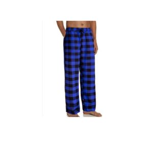 Women's Stretch Plaid Casual Pants With Pockets (Option: Blue-M)
