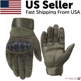 Tactical Motorcycle Motocross Full Finger Gloves Motorbike Riding Racing Mittens (Option: XL-Green)