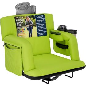 Alpcour Premium Reclining Stadium Seat For Bleachers With Back Support (Option: Lime-21Wide)