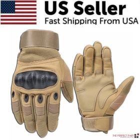 Tactical Motorcycle Motocross Full Finger Gloves Motorbike Riding Racing Mittens (Option: L-Brown)