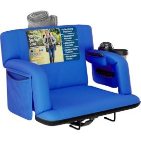 Alpcour Premium Reclining Stadium Seat For Bleachers With Back Support (Option: RoyalBlue-25Wide)