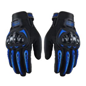 Racing Motorcycle Motorbike Motocross Riding Dirt Bike Full Finger Sports Gloves (Option: Blue-XL)