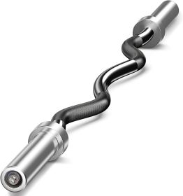 Solid Steel 47 ""Coil Rod Barbell Standard Weight Bar Thread Non-Slip 300 lb Capacity Weight Bar Yellow (Color: Black, Material: Metal)