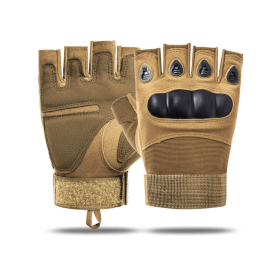 JupiterGear Tactical Fingerless Airsoft Gloves for Outdoor Sports (Color: Tan, size: L)