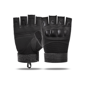 JupiterGear Tactical Fingerless Airsoft Gloves for Outdoor Sports (Color: Black, size: XL)