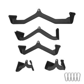 LAT Pulldown Attachments, Cable Machine Rowing T-bar V-bar 5 Set, Tricep Pull Down Bar, Back Strength Training Rubber Coated Handle Grip (Product Size: No. 2, 3, 4, 6, 7)