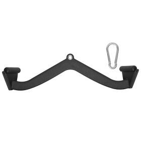 LAT Pulldown Attachment, Cable Machine Rowing V-bar Attachment, Tricep Pull Down Bar, Back Strength Training Rubber Coated Handle Grip (Product Size: No. 6)